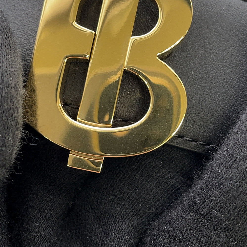 BURBERRY TB Logo Belt Size S Black8046538 Leather