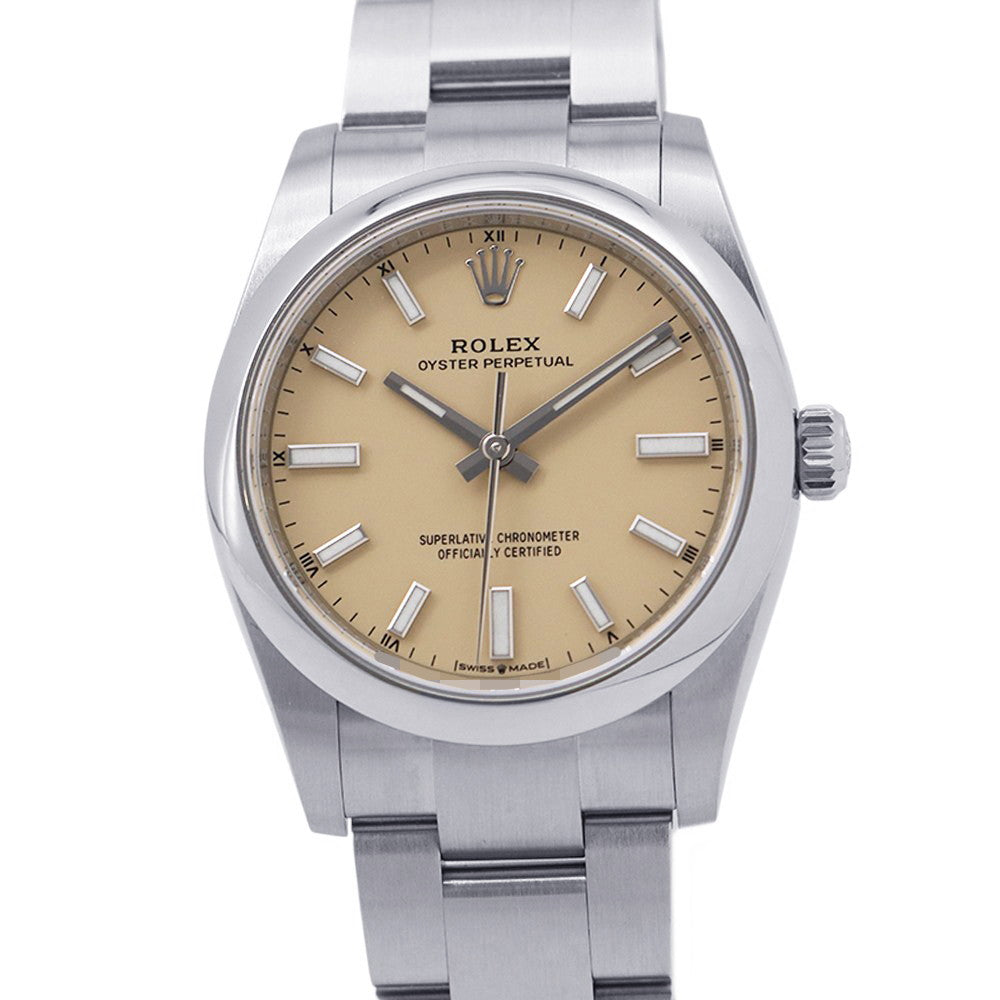 ROLEX Oyster Perpetual 34 W34mm Stainless Steel Beige Dial124200