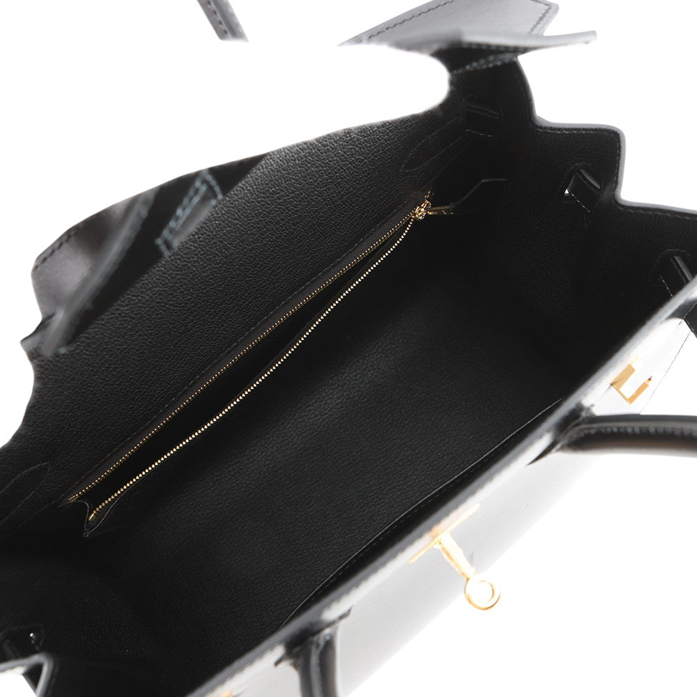 HERMES BirkinSellier Black Box Calf Leather Size 30