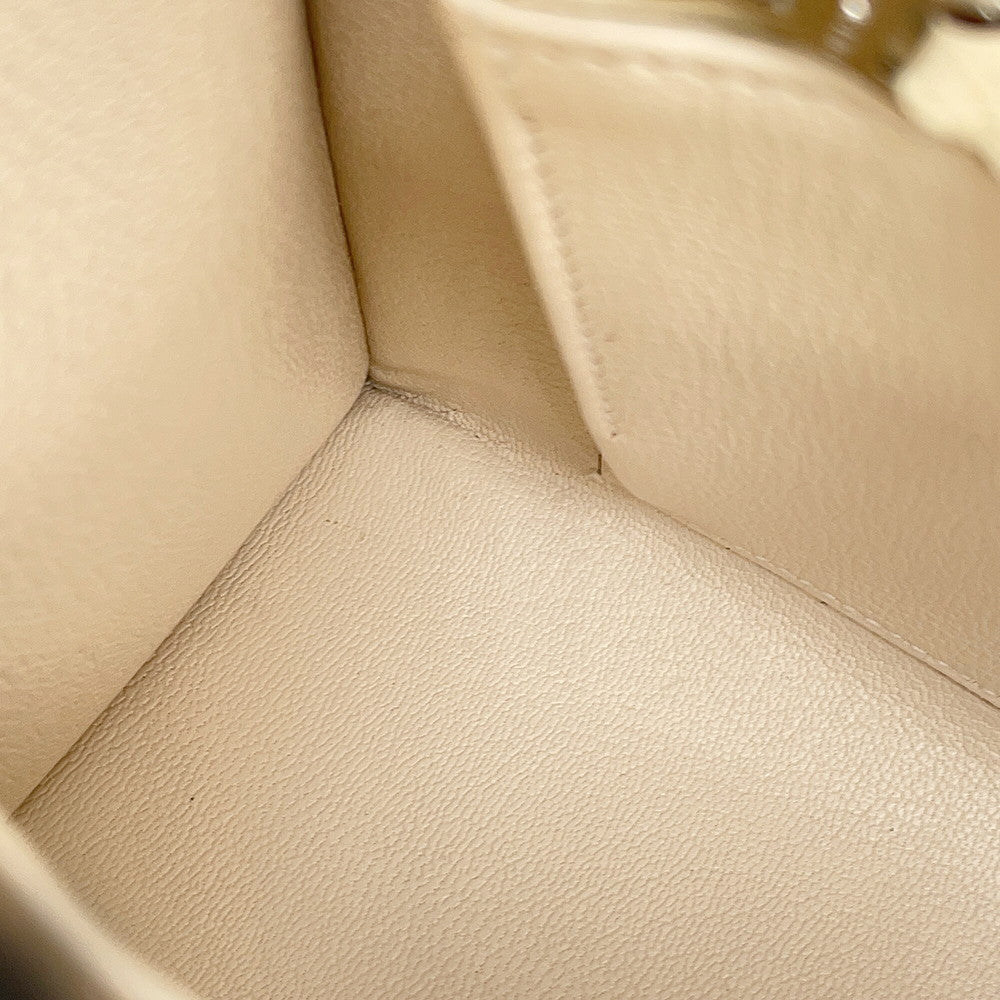HERMES Kelly Sellier tricolor Nata / Jaune Poussin / Sesame Epsom Size 25