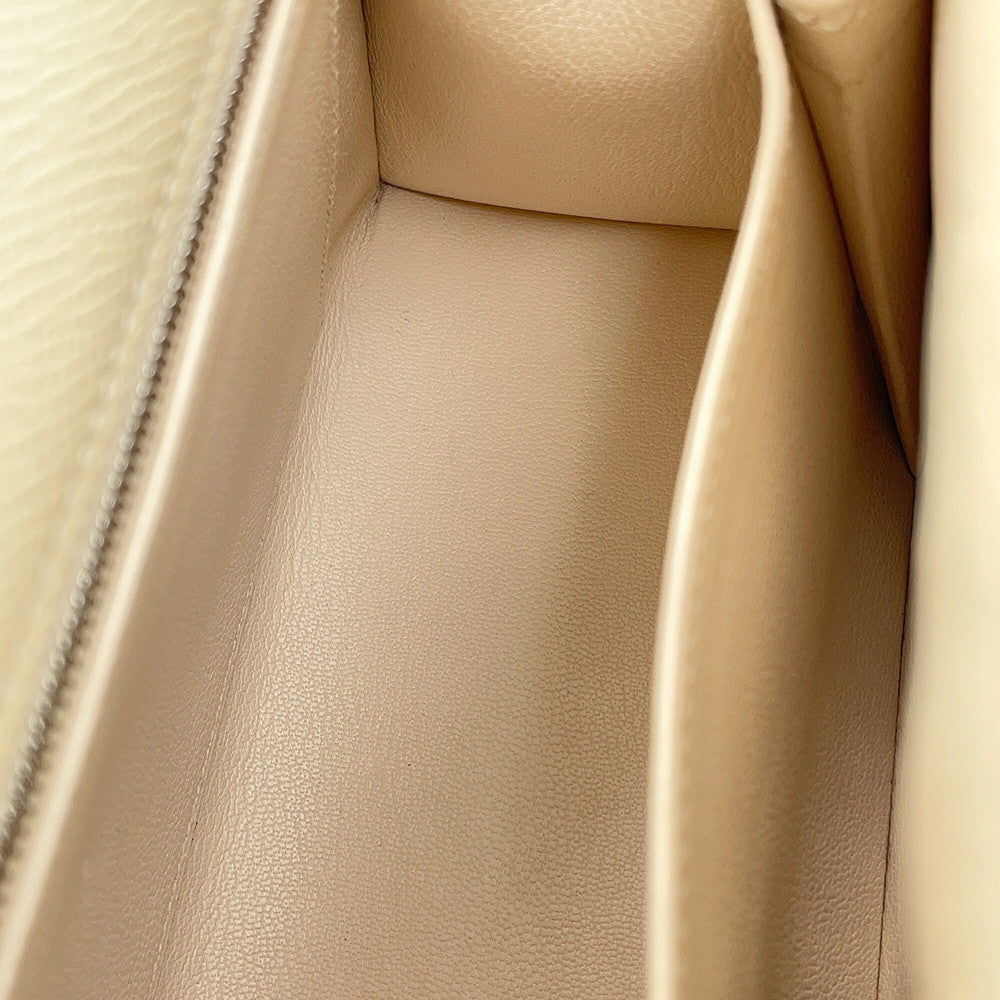 HERMES Kelly Sellier tricolor Nata / Jaune Poussin / Sesame Epsom Size 25