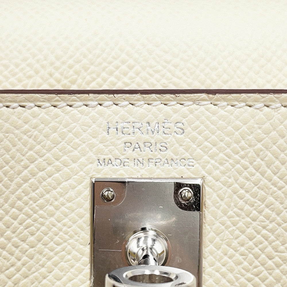 HERMES Kelly Sellier tricolor Nata / Jaune Poussin / Sesame Epsom Size 25