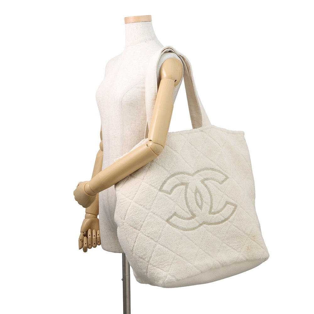 CHANEL Beach bag 3-piece set IvoryAA8042 Cotton100%