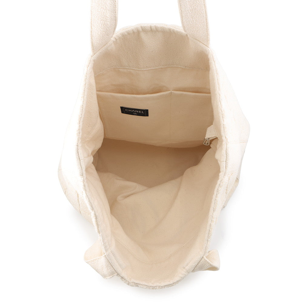 CHANEL Beach bag 3-piece set IvoryAA8042 Cotton100%
