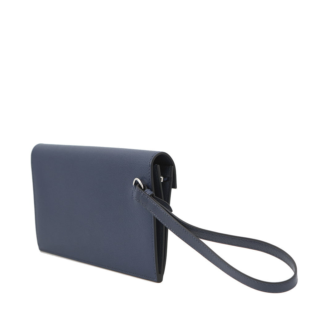 HERMES Kelly Pocket Long Blue Saphir Chevre Shamqila