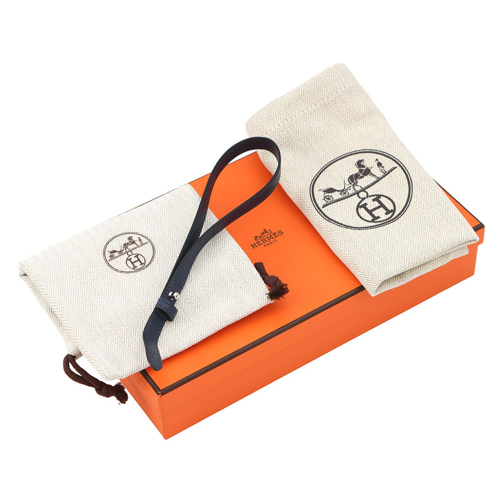 HERMES Kelly Pocket Long Blue Saphir Chevre Shamqila
