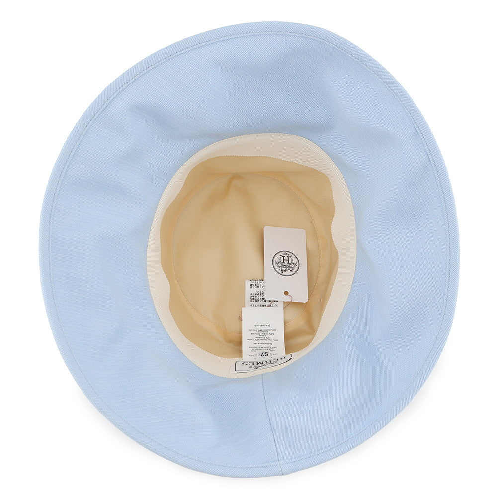 HERMES Hat Frog Size 57 Light Blue Hemp60% Cotton38% Polyurethane2%