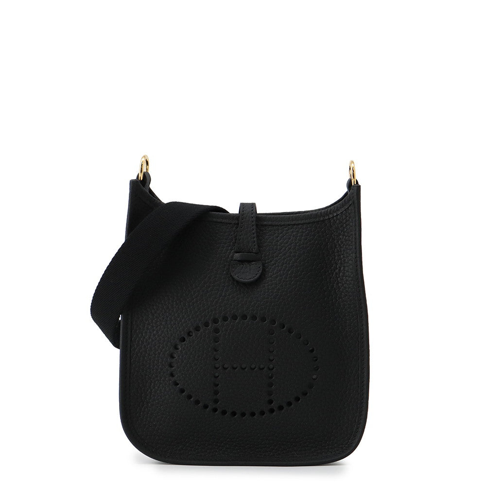 HERMES Evelyne Short Black Taurillon Clemence Size TPM
