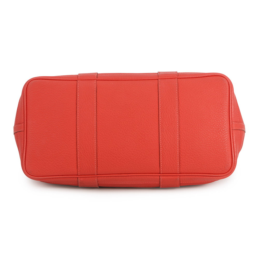 HERMES Garden Party Rouge Pivoine Negonda Leather Size PM