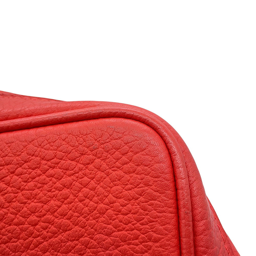 HERMES Garden Party Rouge Pivoine Negonda Leather Size PM