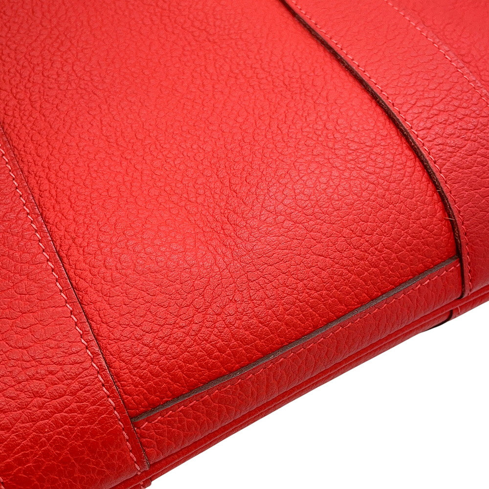 HERMES Garden Party Rouge Pivoine Negonda Leather Size PM