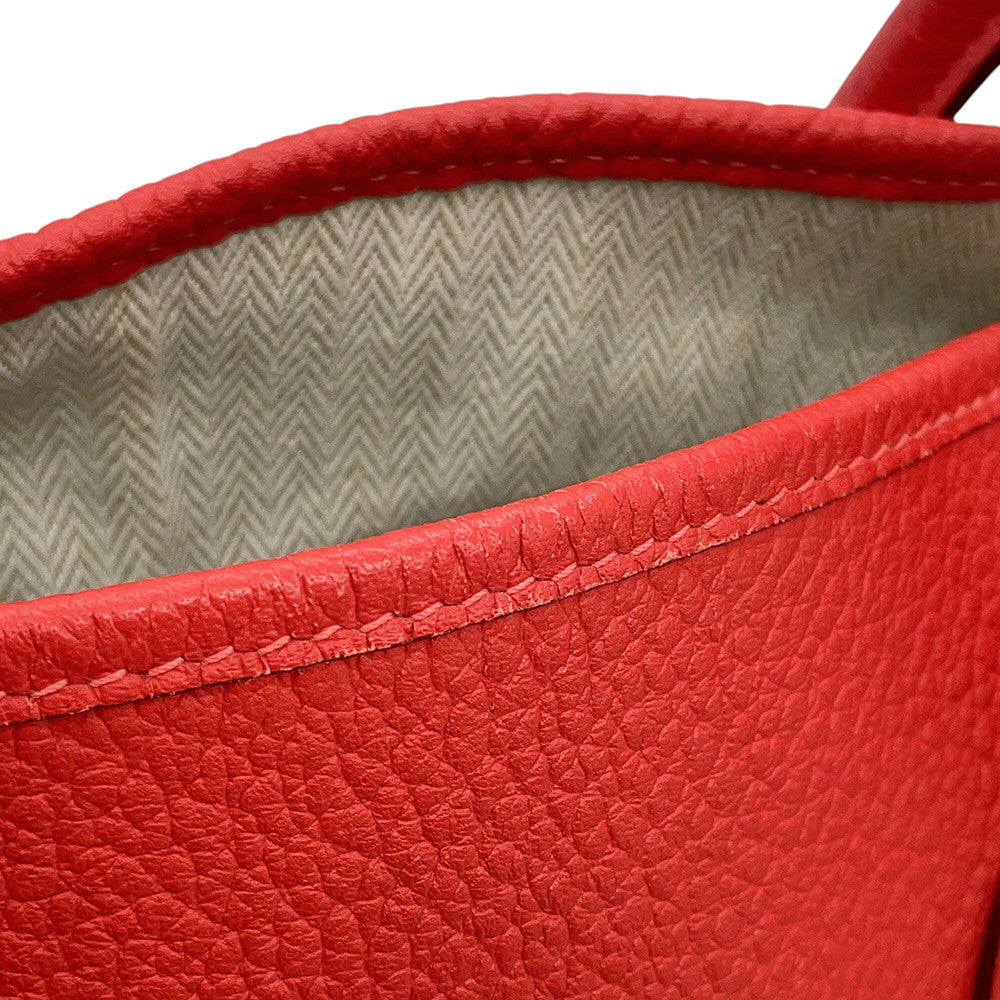 HERMES Garden Party Rouge Pivoine Negonda Leather Size PM