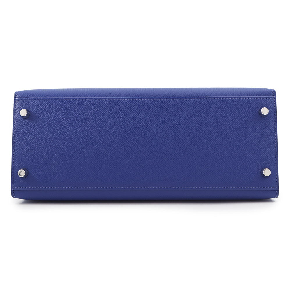 HERMES Kelly Sellier Blue Electric Epsom Size 28