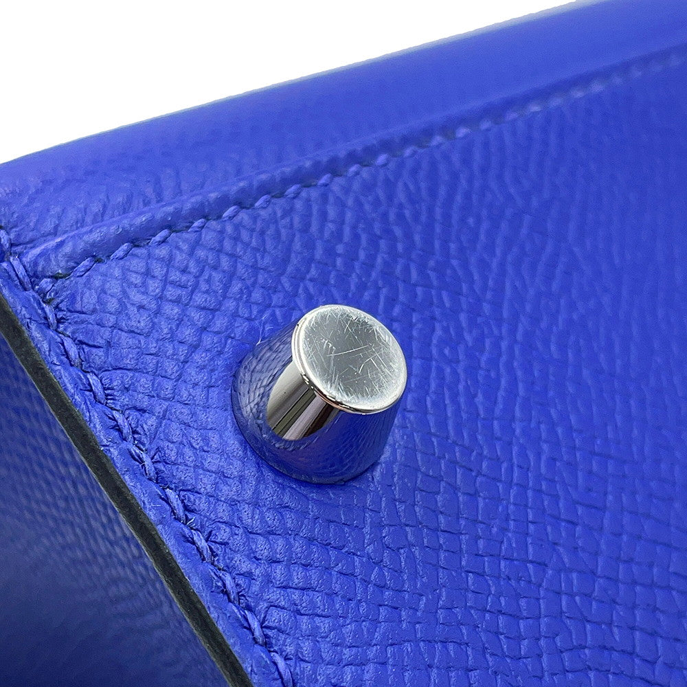HERMES Kelly Sellier Blue Electric Epsom Size 28