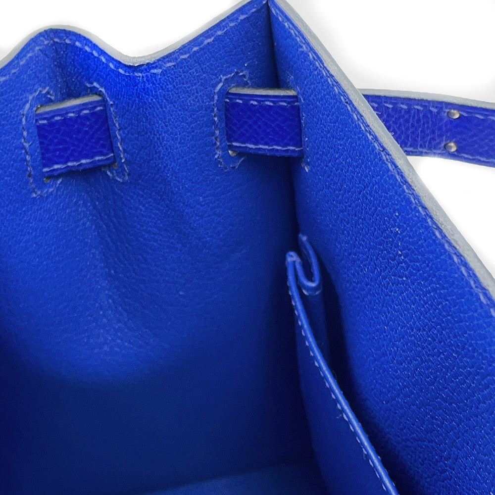 HERMES Kelly Sellier Blue Electric Epsom Size 28