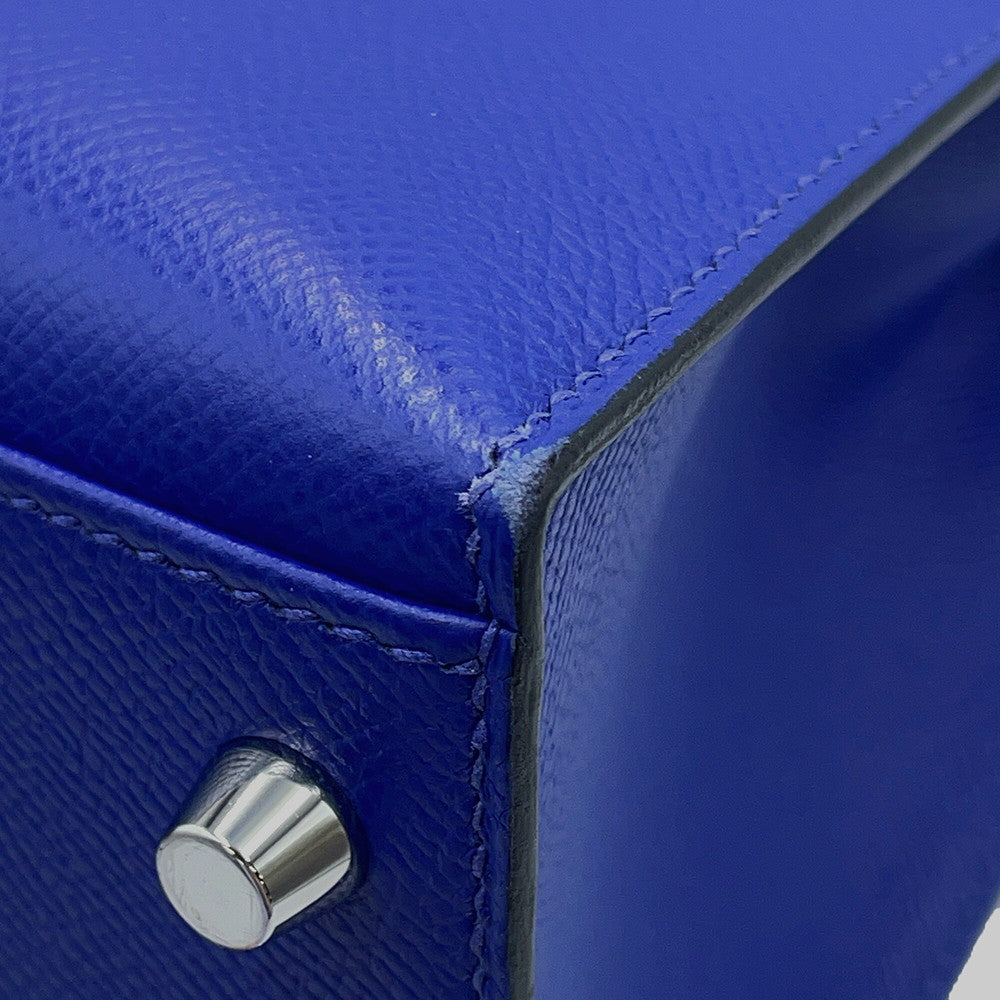 HERMES Kelly Sellier Blue Electric Epsom Size 28