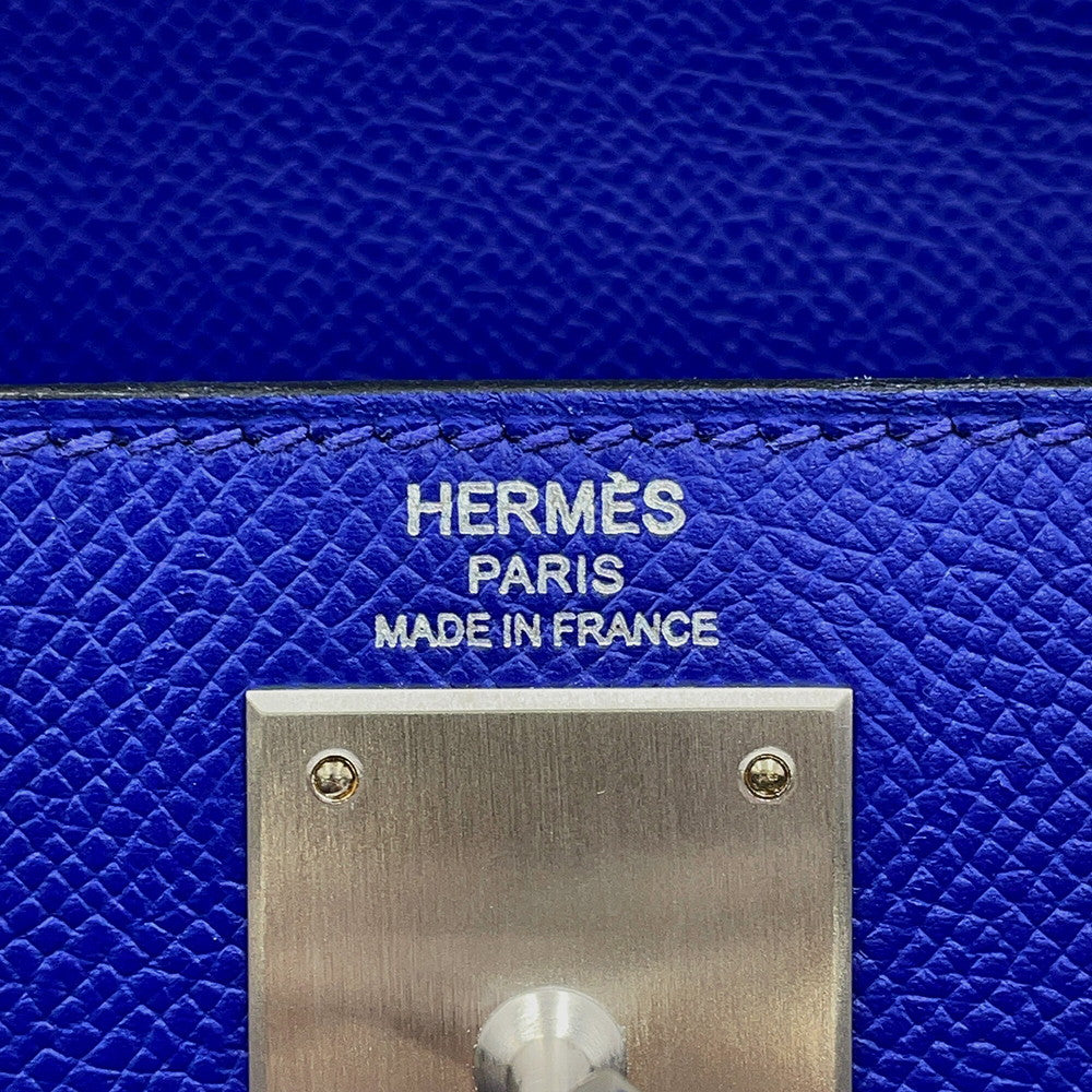 HERMES Kelly Sellier Blue Electric Epsom Size 28
