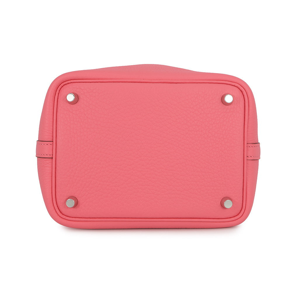 HERMES Picotin Lock Rose Azalee Taurillon Clemence Size PM