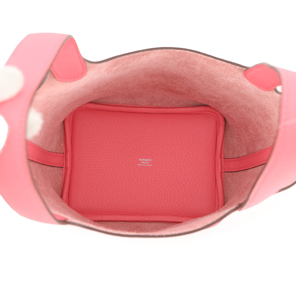 HERMES Picotin Lock Rose Azalee Taurillon Clemence Size PM