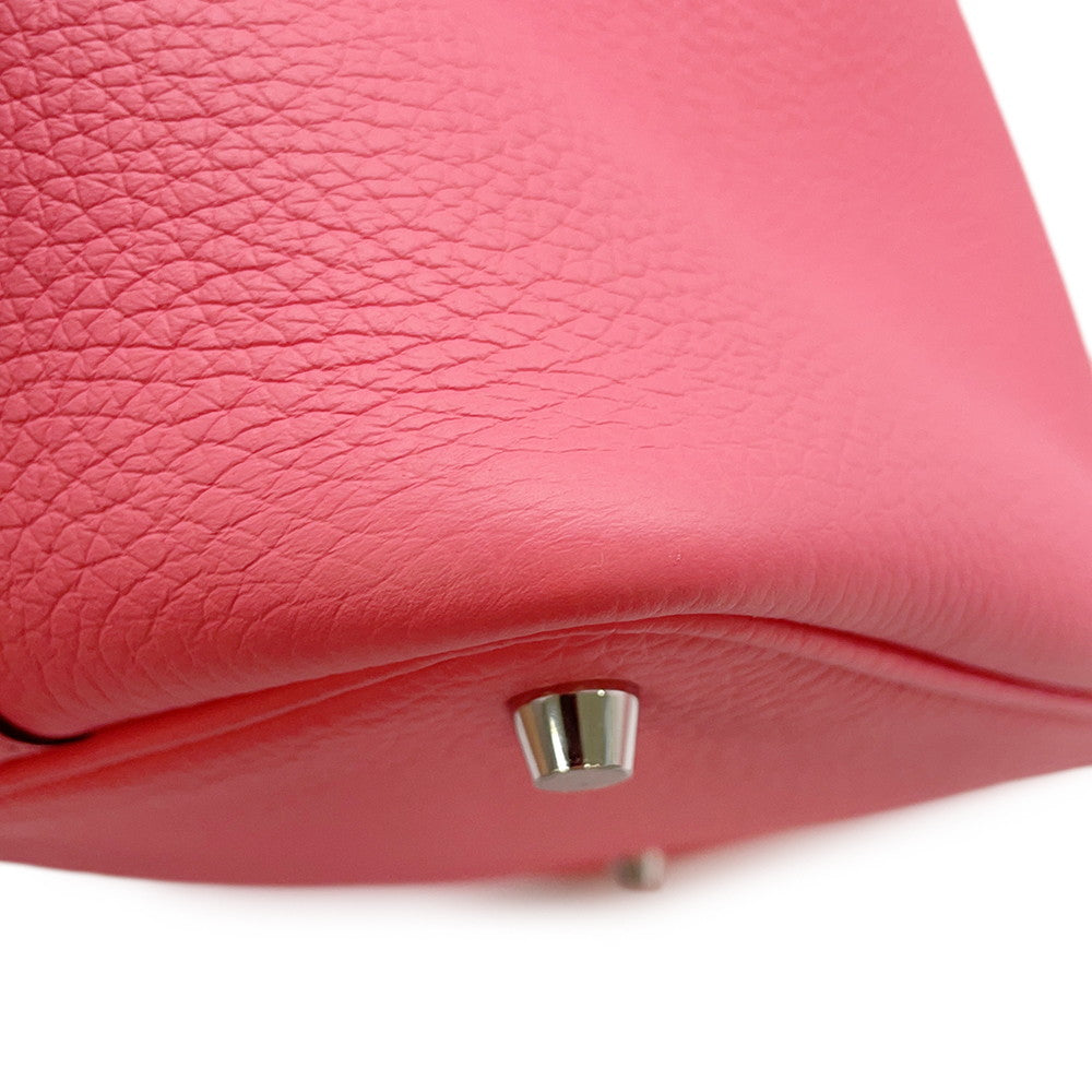 HERMES Picotin Lock Rose Azalee Taurillon Clemence Size PM