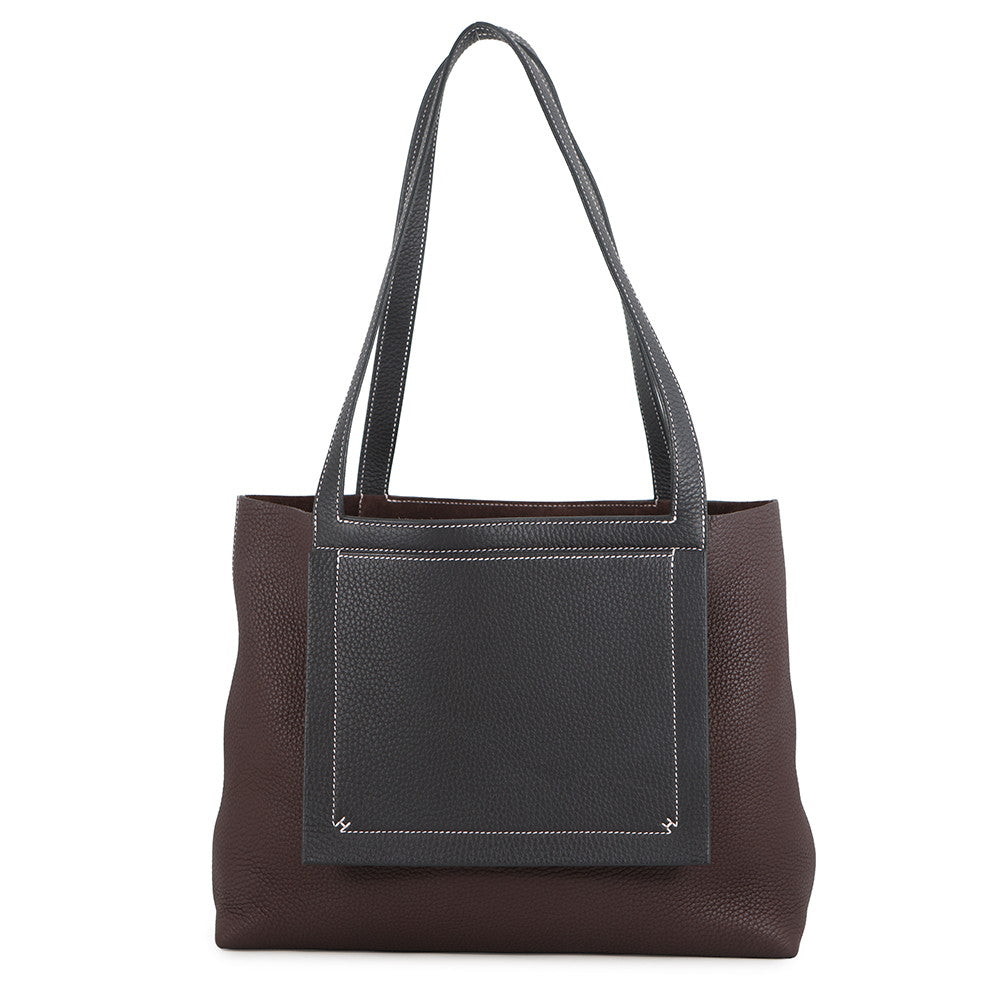 HERMES Cabas Sellier RougeSellier/Caban Taurillon Clemence Size 31