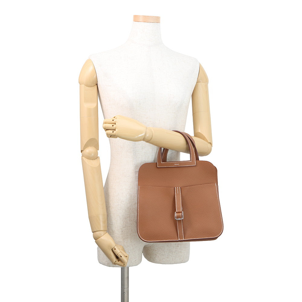 HERMES Halzan Gold Taurillon Clemence Size 25