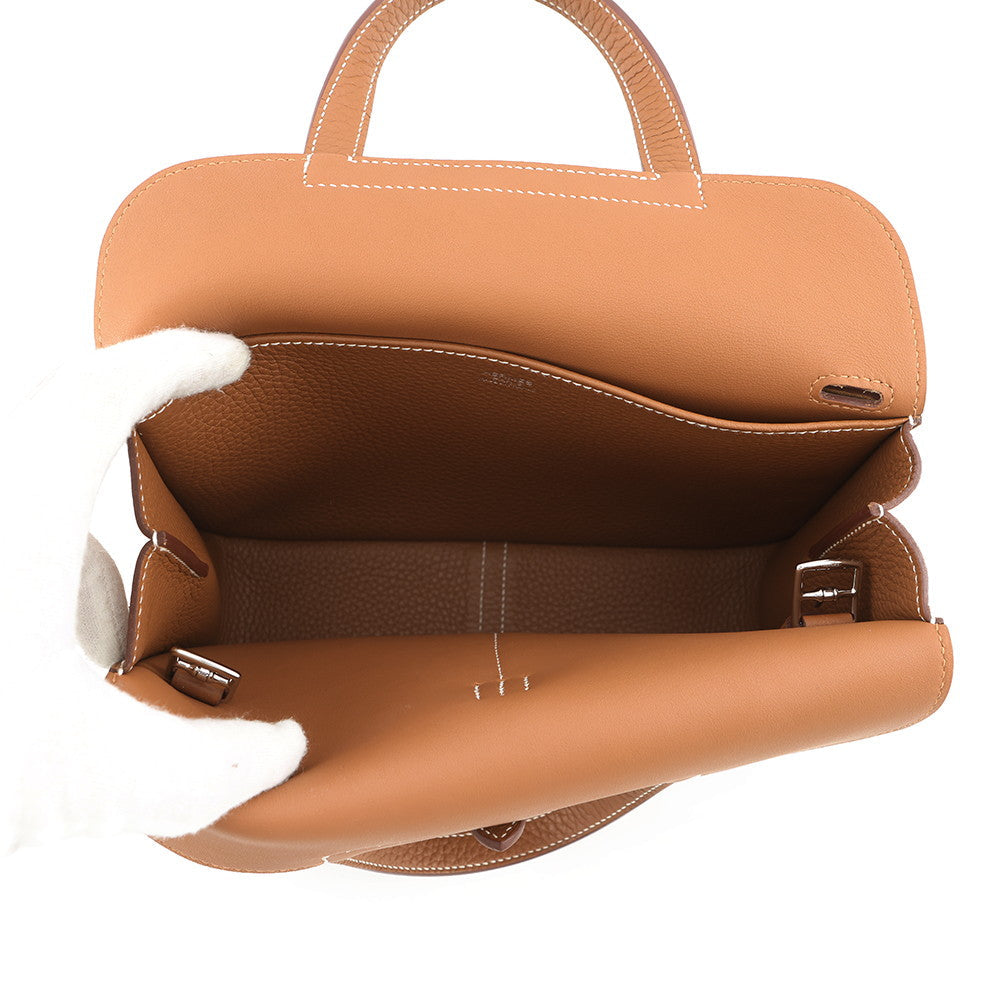 HERMES Halzan Gold Taurillon Clemence Size 25