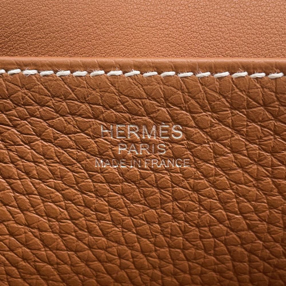 HERMES Halzan Gold Taurillon Clemence Size 25