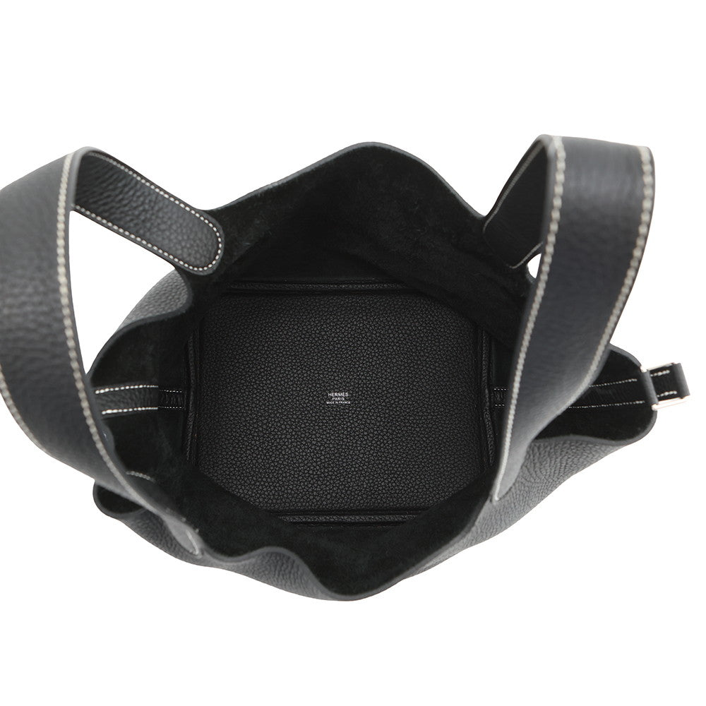 HERMES Picotin Lock Black Taurillon Clemence Size MM