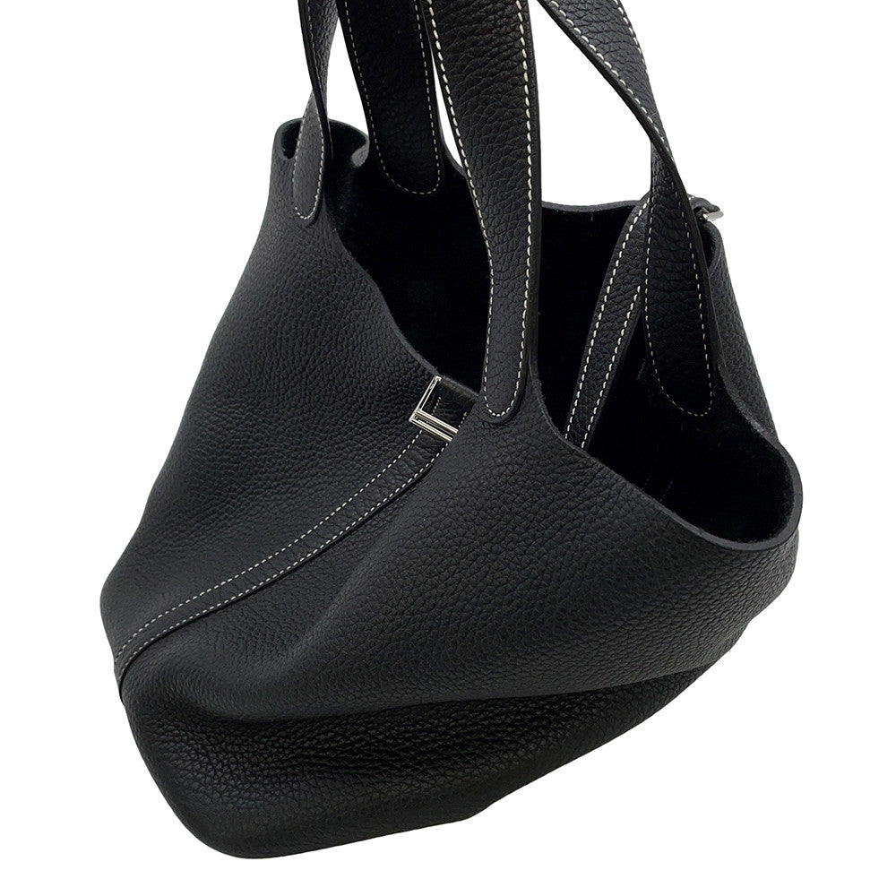 HERMES Picotin Lock Black Taurillon Clemence Size MM