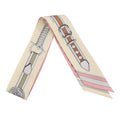 HERMES Twilly Grand Tralala Rose Poudre/Jaune Pale/Gris Pearl Silk100%