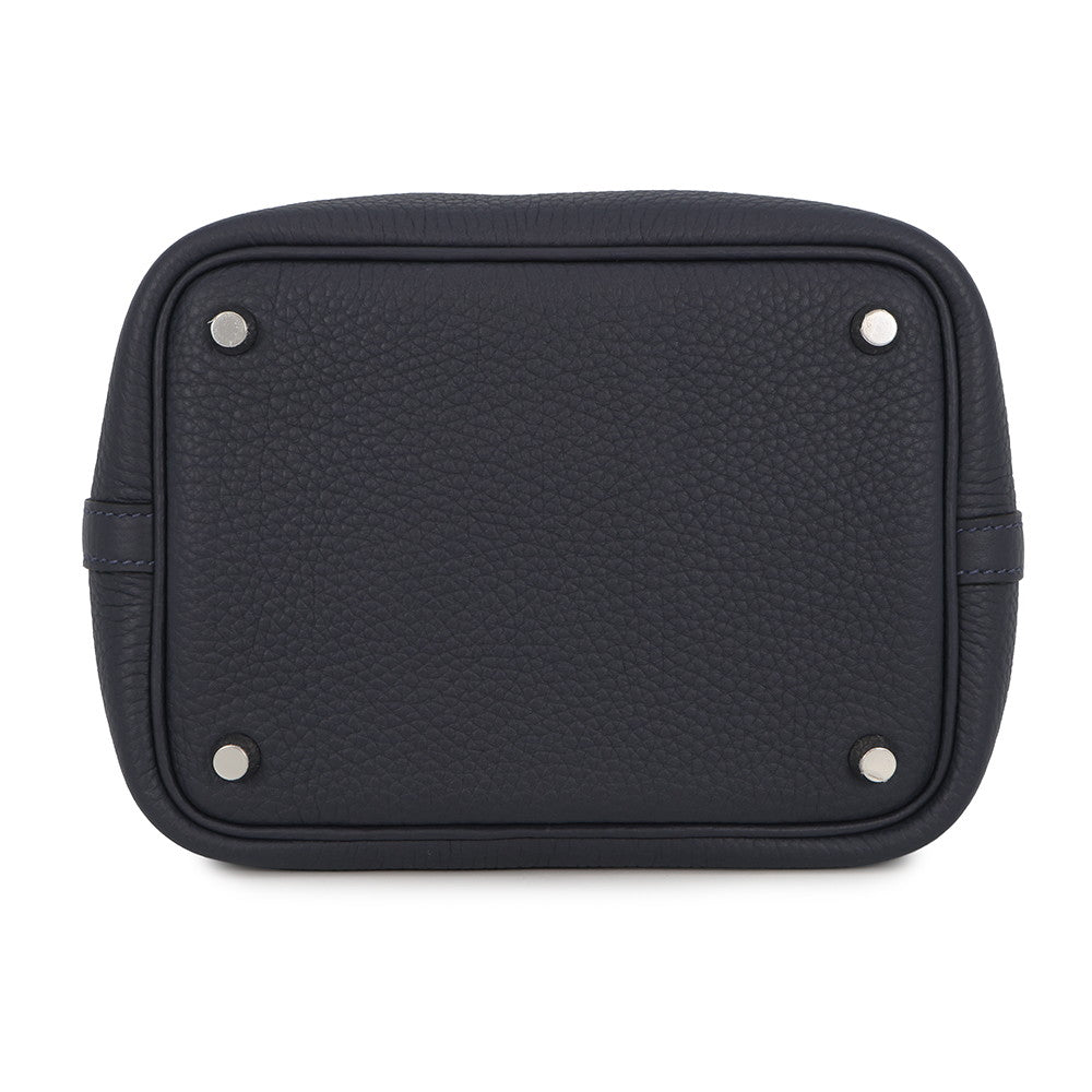 HERMES Picotin Lock Blue Nuit Taurillon Clemence Size PM