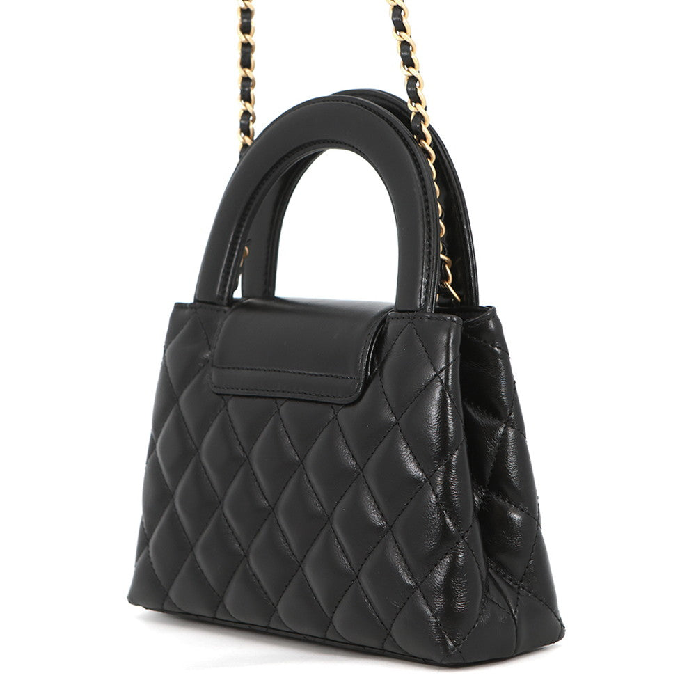 CHANEL Matelasse Mini Shopping Bag BlackAS4416 Shiny Calf Leather