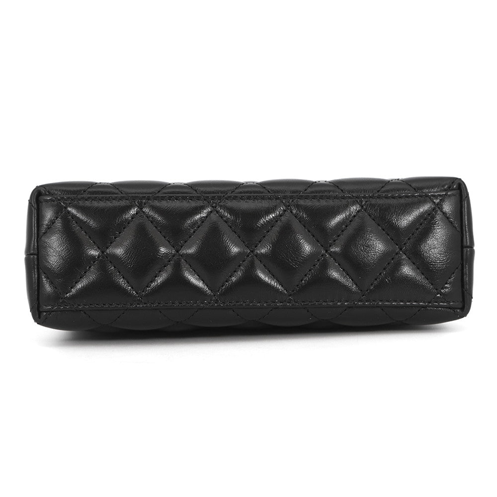 CHANEL Matelasse Mini Shopping Bag BlackAS4416 Shiny Calf Leather
