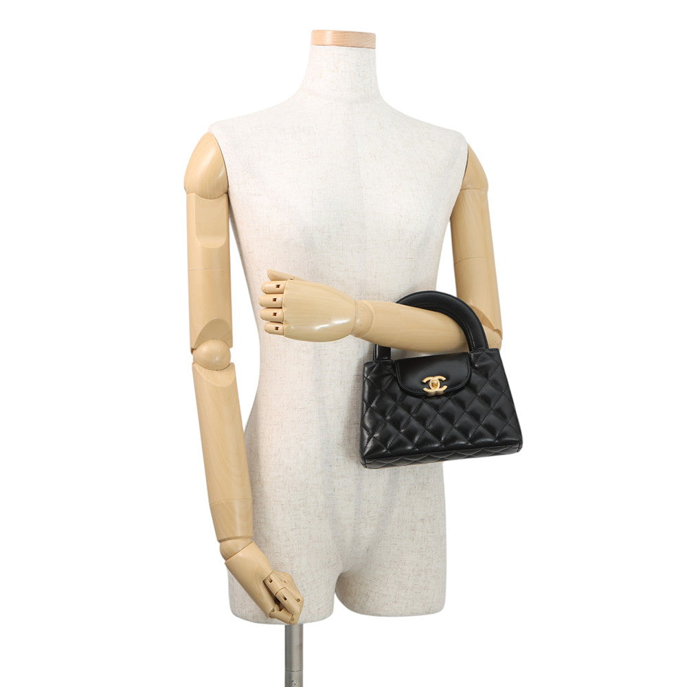 CHANEL Matelasse Mini Shopping Bag BlackAS4416 Shiny Calf Leather