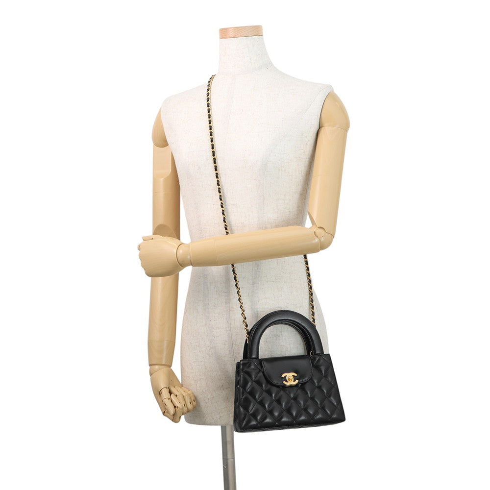 CHANEL Matelasse Mini Shopping Bag BlackAS4416 Shiny Calf Leather