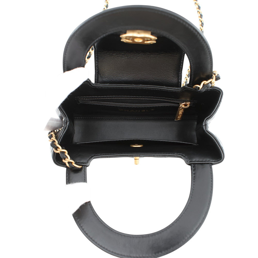CHANEL Matelasse Mini Shopping Bag BlackAS4416 Shiny Calf Leather