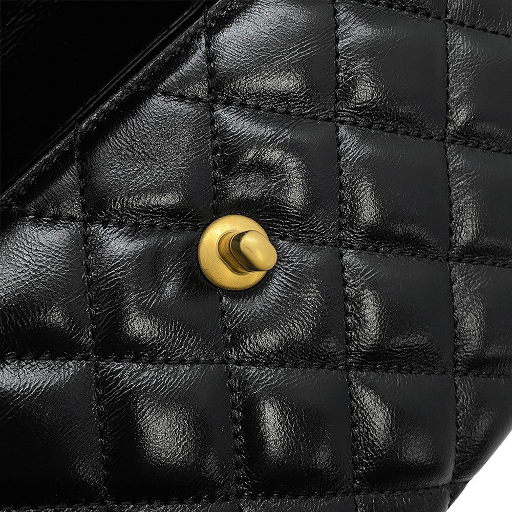 CHANEL Matelasse Mini Shopping Bag BlackAS4416 Shiny Calf Leather