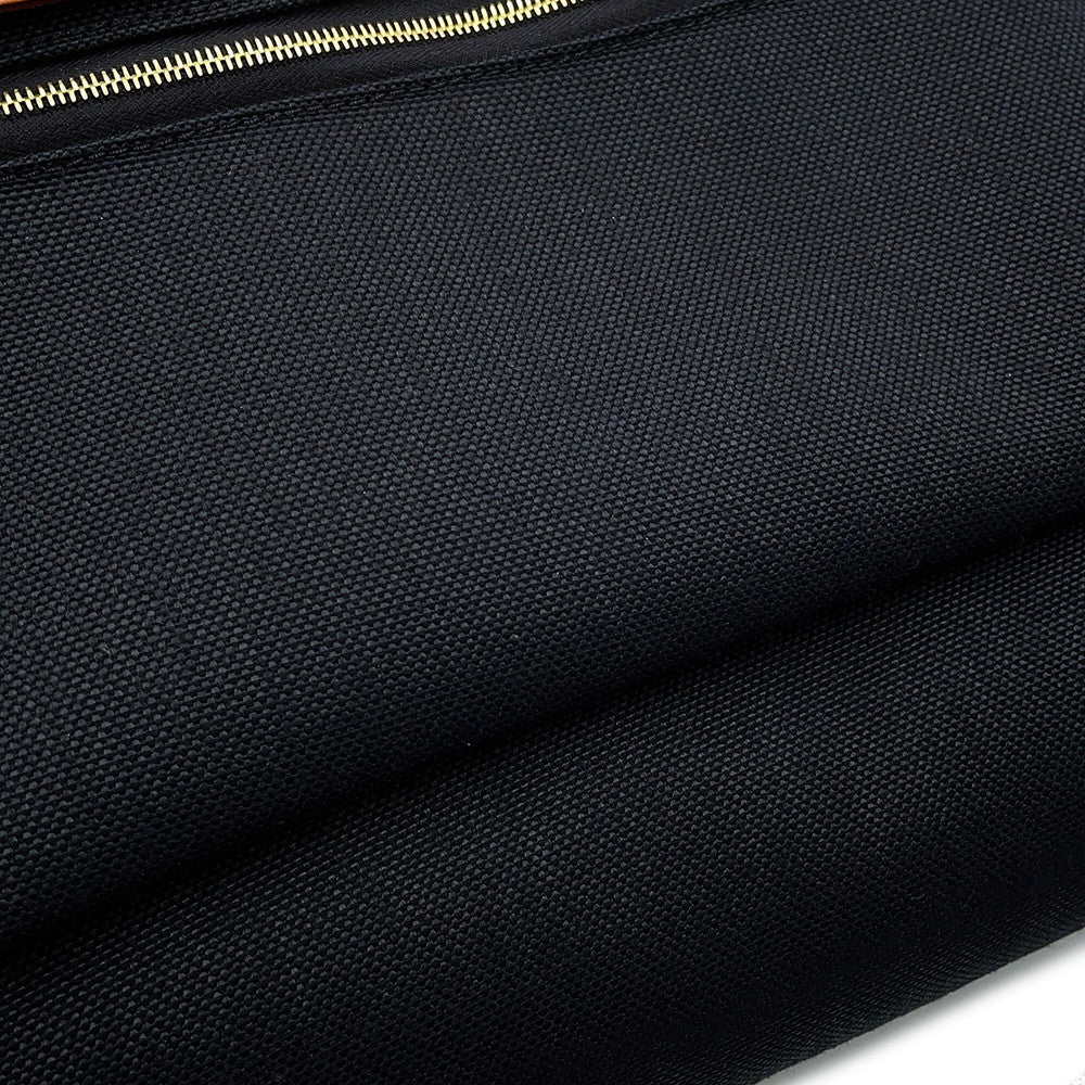 HERMES Herbag zip Black/Natural Toile Military Vache Hunter Leather Size PM