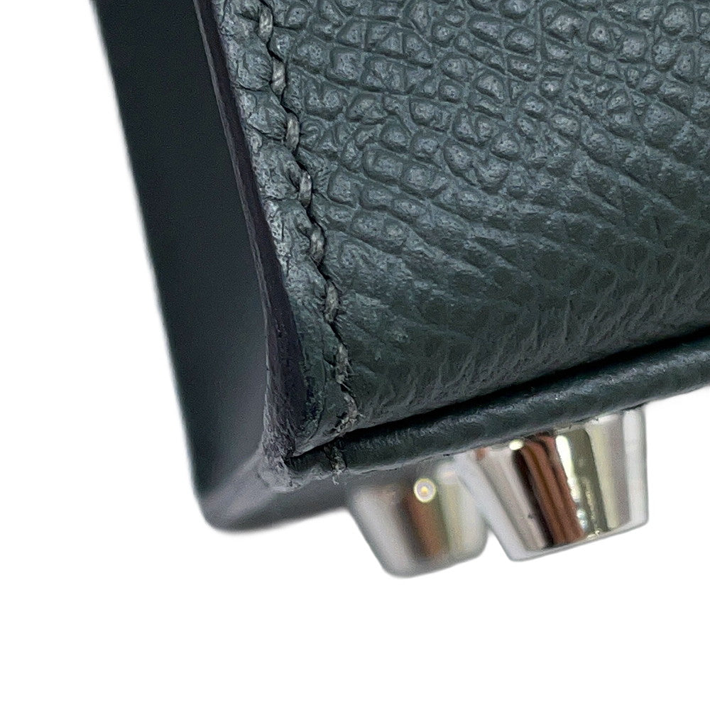 HERMES Kelly Sellier tricolor Vert Mangrove/Vert Almond/Black Epsom Size 25