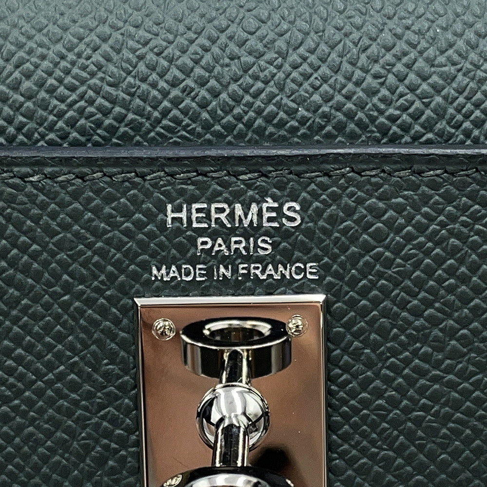 HERMES Kelly Sellier tricolor Vert Mangrove/Vert Almond/Black Epsom Size 25