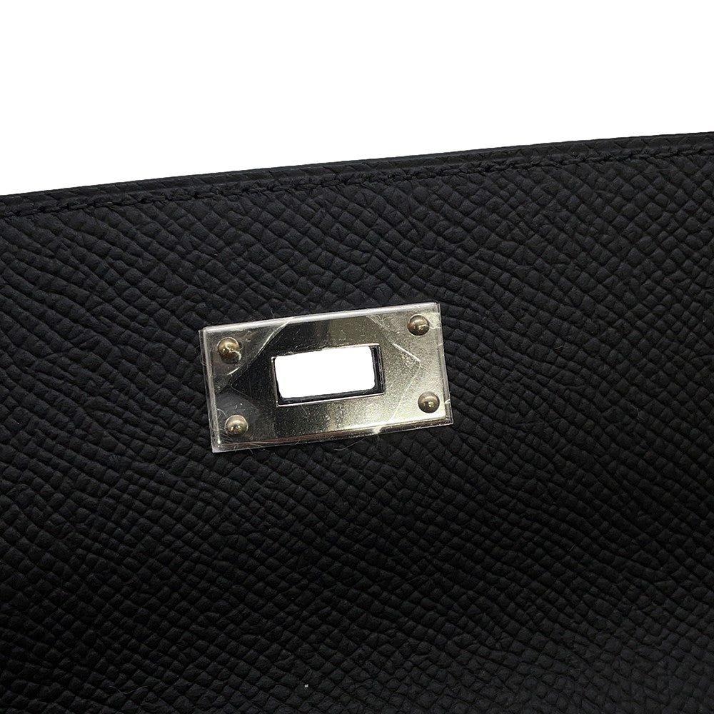 HERMES Kelly wallet long to go Black Epsom