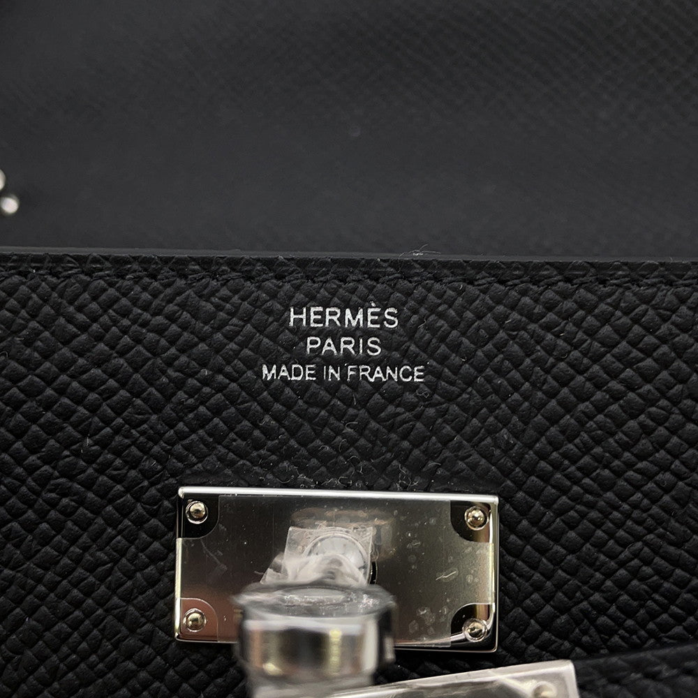 HERMES Kelly wallet long to go Black Epsom