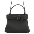 HERMES Medor 2WAY Handbag Black Togo Leather Swift Leather Size 27