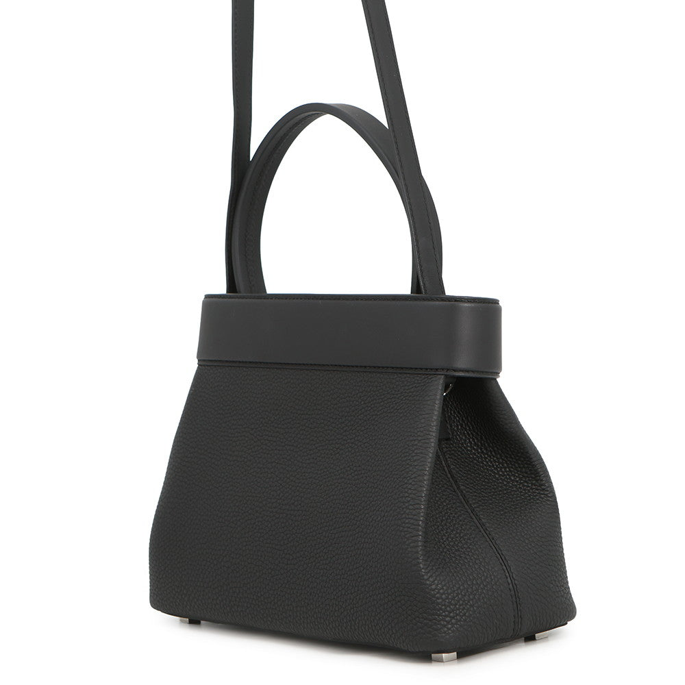 HERMES Medor 2WAY Handbag Black Togo Leather Swift Leather Size 27