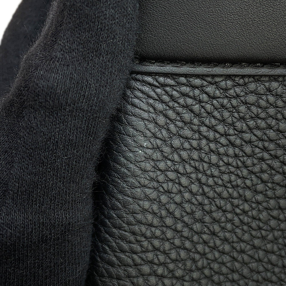 HERMES Medor 2WAY Handbag Black Togo Leather Swift Leather Size 27