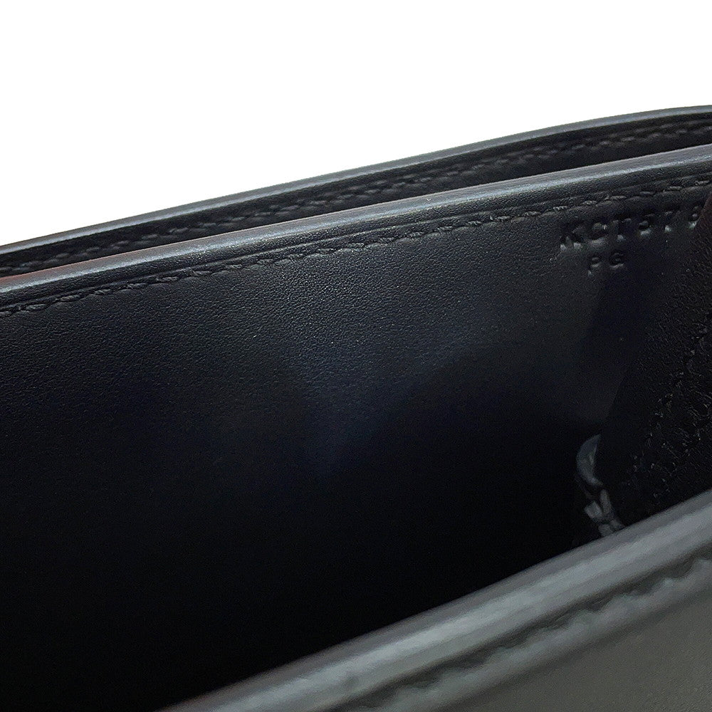 HERMES Medor 2WAY Handbag Black Togo Leather Swift Leather Size 27