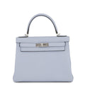 HERMES Kelly Retourne Blue Lin Togo Leather Size 28