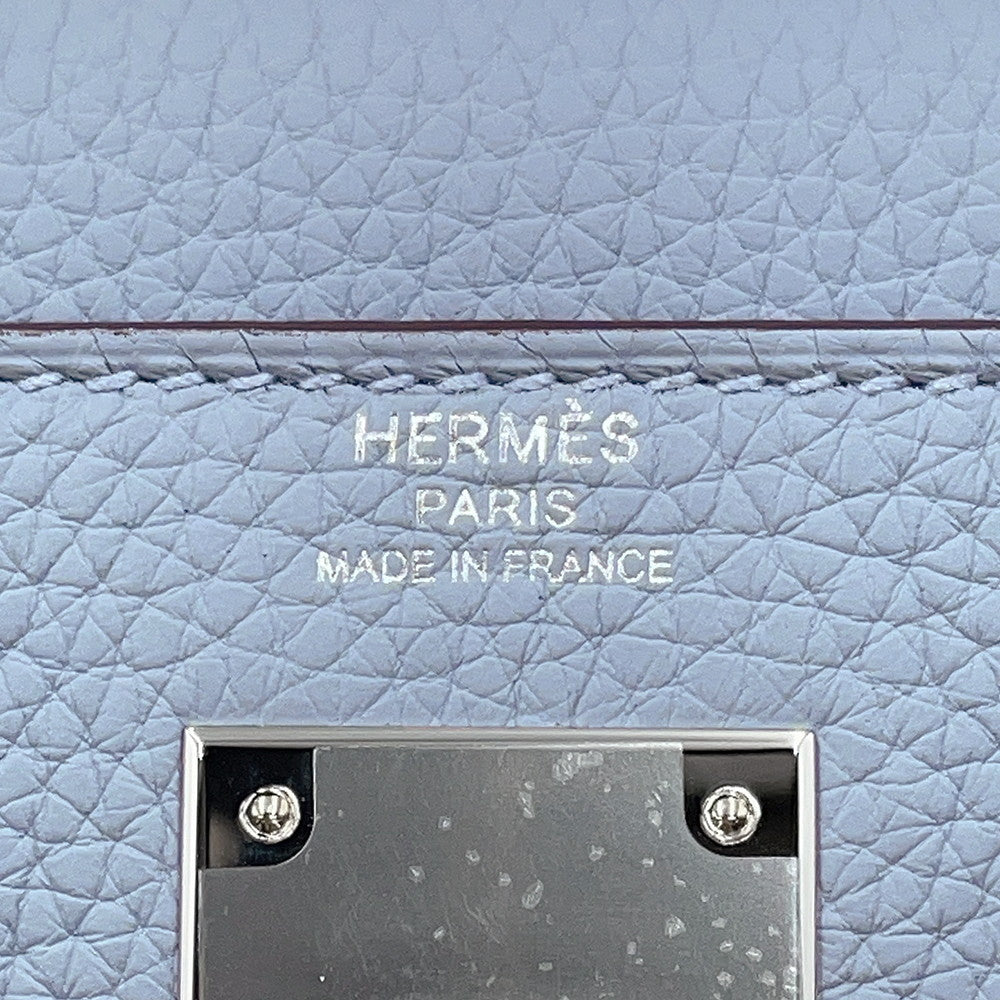 HERMES Kelly Retourne Blue Lin Togo Leather Size 28