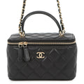 CHANEL Matelasse Vanity Chain Shoulder Bag BlackAP2199 Lambskin
